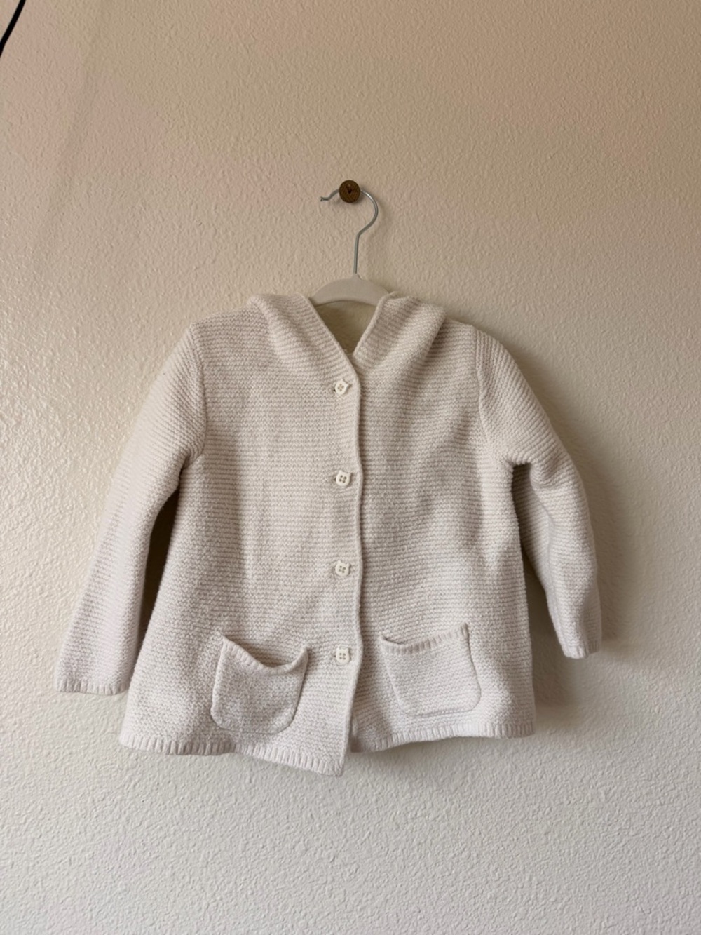 GAP Cream Hooded Knit Jacket